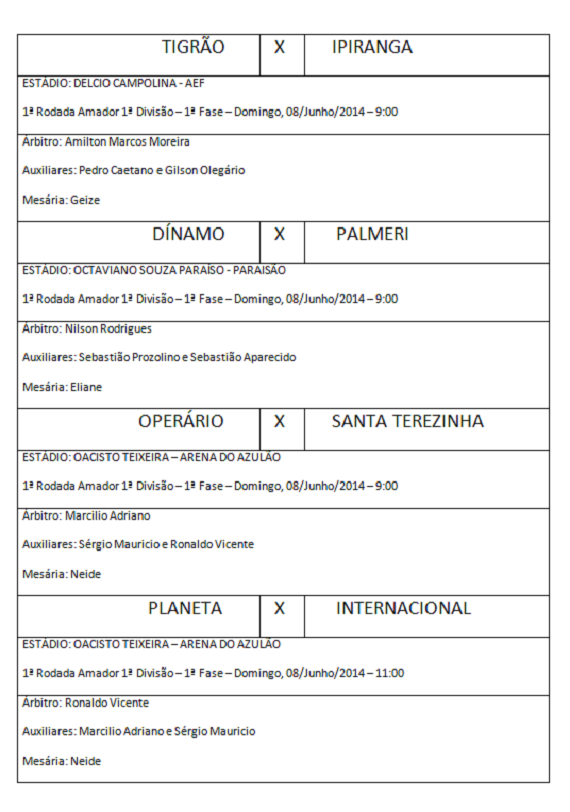 Arbitragem Amador 1ª Divisão - 2